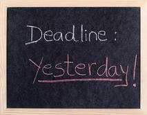yesterday deadline written on blackboard