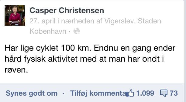 Selv Casper Christensen dyrker motion